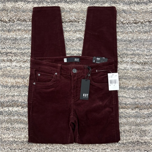 KUT From The Kloth Diana Skinny Corduroy Jeans In Currant Sz 0 NWT | KUT Jeans - - Picture 2 of 13